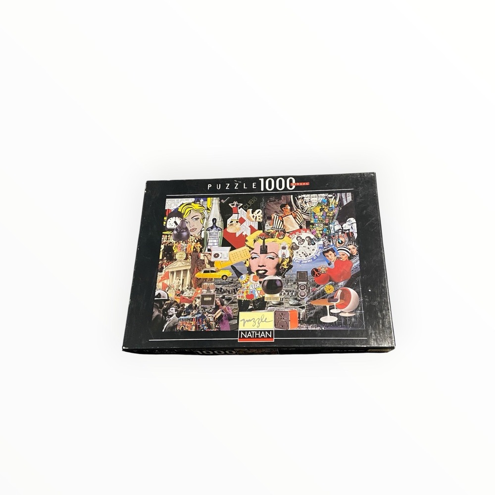 Vintage Nathan 1000 Piece Puzzle Retro 1960s Collage Marilyn Monroe